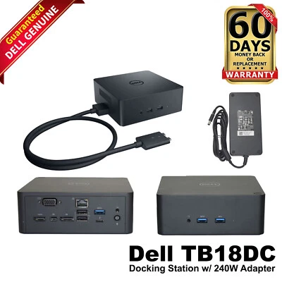 Dell Precision USB-C Thunderbolt Docking Station W/ 240W AC Adapter K16A TB18DC - image 1 of 4