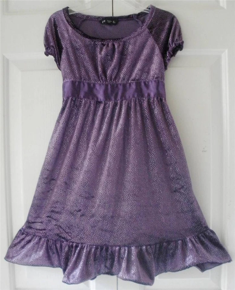 Vestido de fiesta George Girls púrpura brillante cintura imperio S/S vacaciones de verano S 6-6X Foto 1 de 1