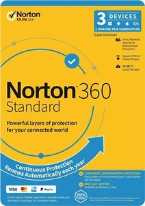 Norton 360 Standard 1 2 3 Devices internet Security VPN PC Mac 2025 - 2026 - Picture 1 of 6