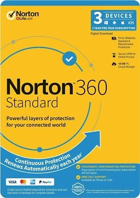 Norton 360 Standard 1 2 3 Devices internet Security VPN PC Mac 2025 - 2026 - image 1 of 4