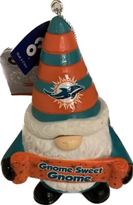 Miami Dolphins Gnome Sweet Gnome Ornament Football Forever Collectibles - Picture 1 of 1