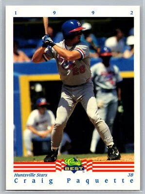 Craig Paquette 1992 Classic Best Set Break BASEBALL #138 Huntsville Stars - Image 1 of 2