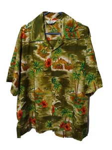 Alvishi Hawaiian Shirt Short Sleeves Men's Size Extra Large Palm Trees Tropical - Picture 1 of 5