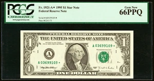 *STAR* $1 FRN 1995 BOSTON NOTE Fr 1921-A* Gem New 66 PPQ - Picture 1 of 2
