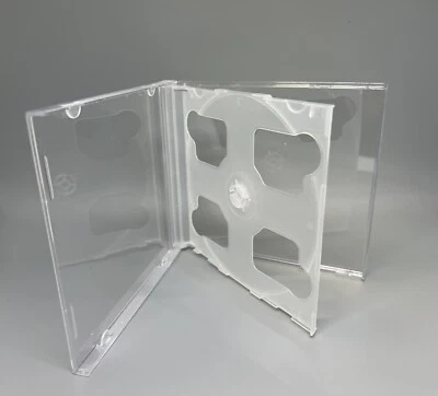 5 NEW 10.4MM DOUBLE (2) CD JEWEL CASES W CLEAR POLY TRAY, PPS-MS-2CDBT-FTC - Image 1 of 3