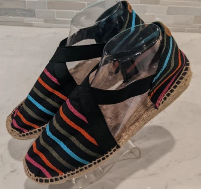 NUEVO~TONI PONS Algodón Multi Rayas Alpargatas Zapatos/Sandalias Talla 41/10 Foto 1 de 4