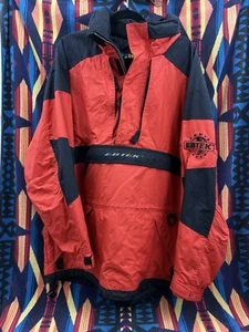 Pullover cortavientos vintage Eddie Bauer EBTEK media cremallera invierno esquí grande naranja - Imagen 1 de 7