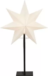 Tischlampe Weihnachtsstern Papier Dekostern beleuchtet weiß und schwarz 55 cm - Bild 1 von 7