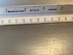 Regla de dibujo triángulo ingeniero vintage Staedtler-Mars 987 19-34 12" Alemania - Imagen 1 de 13