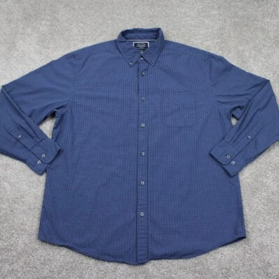 Camisa Charles Tyrwhitt Para Hombres XL Azul/Negro Calce Clásico Algodón Sin Planchar Botón L/S Foto 1 de 4