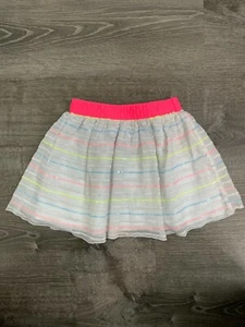 Cat & Jack Pink Multi Color Stripe Mesh Tulle Sequence Layered Size XS 4 / 5  - Picture 1 of 4