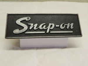 Vintage Snap-On Tool Box Metal Plate Emblem Logo Badge 2 Stud 2 Fasteners - Picture 1 of 14