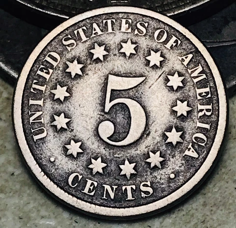 1875 Shield Nickel 5 Cents 5C Ungraded Choice US Type Coin CC17976 Cover