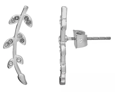 Pendientes escaladores LC Lauren Conrad pavé rama - plateados Foto 1 de 3