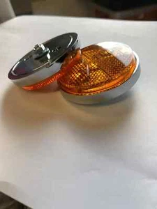 PAR REFLECTORES REFLECTORES REDONDOS ÁMBAR MOTO 6 SEGMENTOS - Imagen 1 de 2