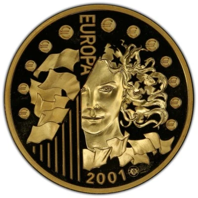 France - 2001 656 Francs 5oz Gold - PCGS PF68 DCAM - RARE - 99 MTG - PCGS POP 3 - Image 1 of 4