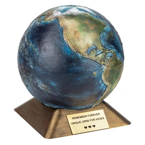 Earth Urn, Artistic Urn For Ashes, Beautiful and Solid Cremation Urn - Picture 1 of 8