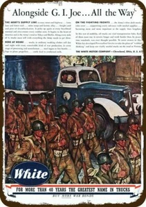 1944 WHITE MOTOR COMPANY Truck Vintage-Look-Edge DECORATIVE REPLICA METAL SIGN - Picture 1 of 1