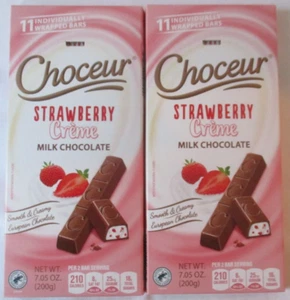 2 CHOCEUR PREMIUM EUROPEAN CHOCOLATE STRAWBERRY YOGURT CREME 7.05-OZ PACKS - Picture 1 of 3