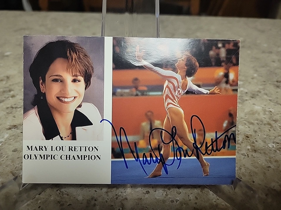 玛丽·卢·雷顿签名/亲笔签名 4X6 邮票美国奥运会金牌 — 第 1/2 张图片
