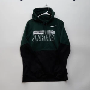 Michigan State Spartans Hoodie Herren Medium grün Nike Dri Fit Colorblock Pullover - Bild 1 von 4