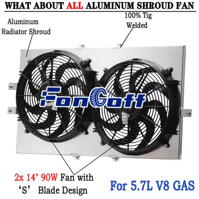 Shroud Electric Fan For Chevy Impala Caprice Buick Roadmaster 5.7L V8 1994-1996 - Image 1 of 4