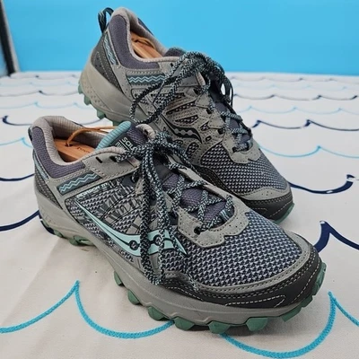 Женские серые и синие кроссовки для бега и походов Saucony Excursion TR12 размер 8,5 - Изображение 1 из 4