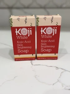 Koji White Pure Kojic Acid Skin Brightening Soap 2 Pack - 4 Bars For Face - Picture 1 of 10