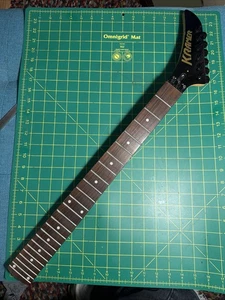 Cabezal reverso Kramer 24 trastes cargado guitarra eléctrica cuello arce palo de rosa raro - Imagen 1 de 20
