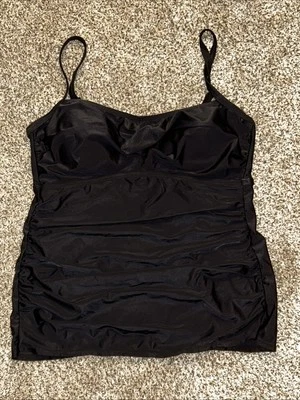 NWOT Merona Black Tankini Top Size Large - Image 1 of 4