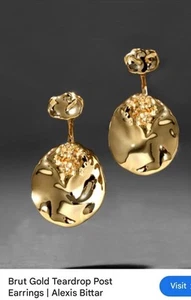 Alexis Bittar Brut Gold Coin Front Back Earring 💖 - Picture 1 of 11
