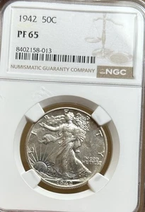 1942 Walking Liberty Silver Half Dollar NGC PF65 Proof 50C - Picture 1 of 4
