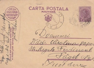 Romania 1940 to Faget Severin WWII field postal stationery SA68 - Picture 1 of 2