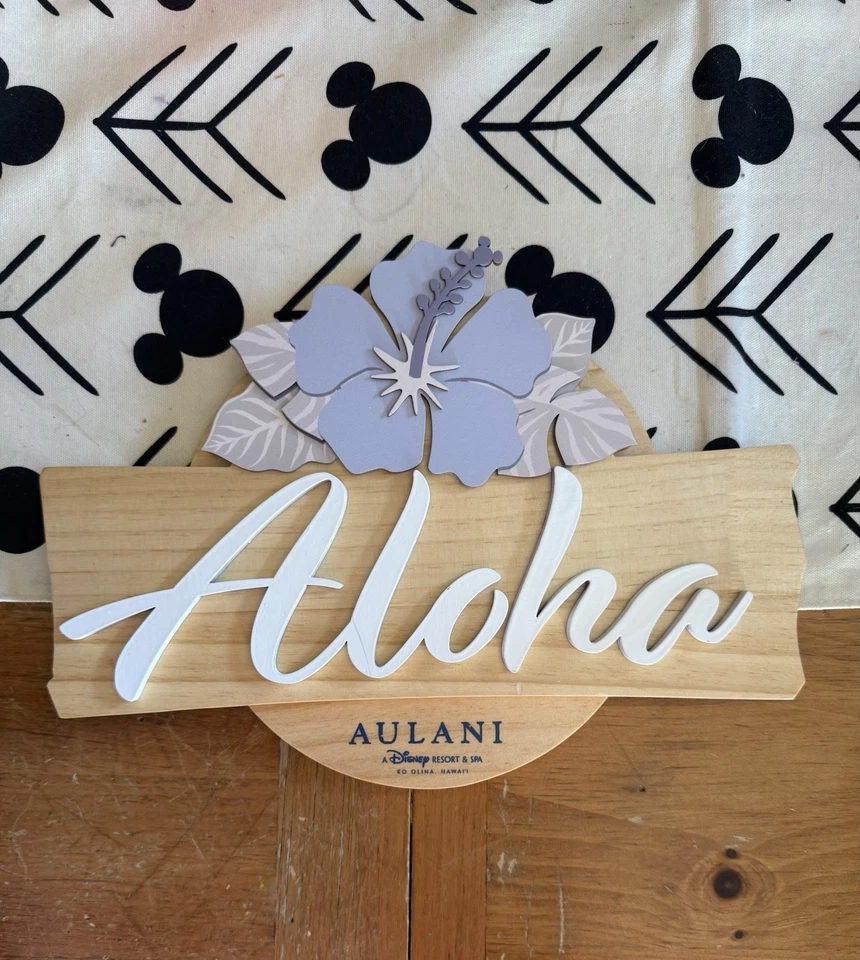Letrero Placa Impresa Aulani Resort Hawaii Disney Ohana Madera Nuevo Foto 1 de 1