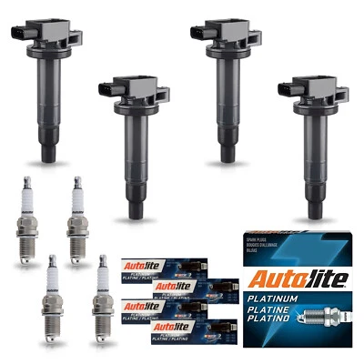 4 катушки зажигания и 4 автолитовые платиновые свечи зажигания для Toyota Prius C 12-19 1,5 л - Изображение 1 из 4