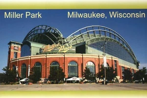 Miller Park, Milwaukee, Wisconsin, Home of MLB Baseball Brewers Stadium Postcard - Picture 1 of 2