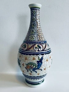 Portugal Hand Painted Signed Zelto Decorative Ceramic Vase 9" High EUC - Picture 1 of 7