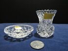 VTG LEAD CRYSTAL TOOTHPICK HOLDER W/MATCHING DISH
