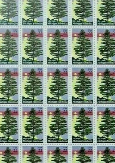#2246 Michigan Statehood Plate block of 20 stamps Mint NH OG - Image 1 of 1