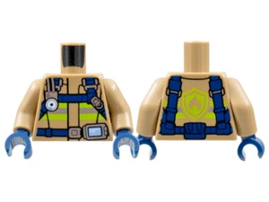 LEGO Minifigure Dark Tan Fire Rescue City Torso Body with Utility Belt Emergency - Picture 1 of 1