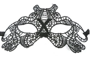 Black Masquerade Mask Womens Lace Eye Mask Women Party Halloween Costume Mask - Picture 1 of 30