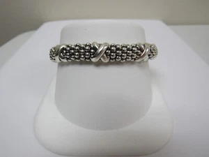 Designer LAGOS Sterling Silver 9mm Triple "X" Embrace Caviar Beaded Bracelet - Picture 1 of 7