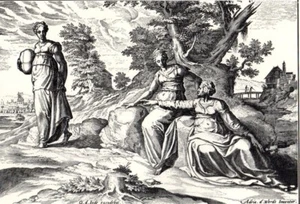Biblical Art print c 1910 Naomi Daughters Chevalier Adriaen Van De Werff d 1722 - Picture 1 of 4