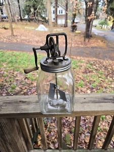 Butter Churn 6 Quart With Metal Paddles. No Brand Name & Surface Rust On Top - Picture 1 of 10