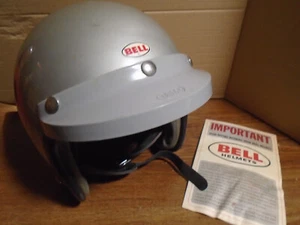 Vtg. 1970 Bell-Toptex Super Magnum Helmet, Open Face w Visor, 7-3/8, Silver Grey - Bild 1 von 17