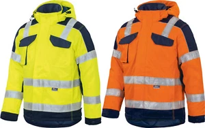 Vizwell Winter Warnschutz Arbeitsjacke leuchtgelb leuchtorange mit Kapuze VWT153 - Bild 1 von 14
