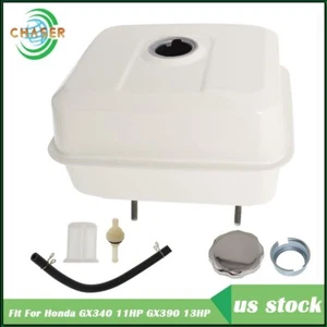 6.4L Fuel Tank Fit For Honda GX340 11HP GX390 13HP Chrome Gas Cap Fuel Filter - Picture 1 of 6