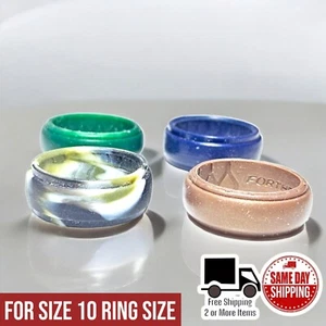 4 Pack 8mm Silicone Men Women Unisex Rubber Band Ring Size 10 - Picture 1 of 3