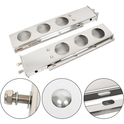 30'' Straight Stainless Mud Flap Hangers w/ 4'' Light Cutouts for Semi Trucks - Image 1 of 4