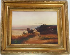 ÖLGEMÄLDE " LANDSCHAFT MIT SCHAFEN“ H. HANBAL UM 1880 - Bild 1 von 5